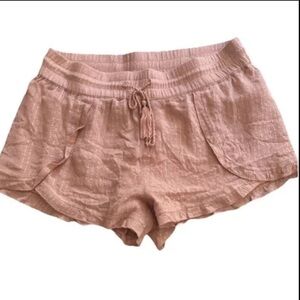 Pink ruffle shorts-Med - Large